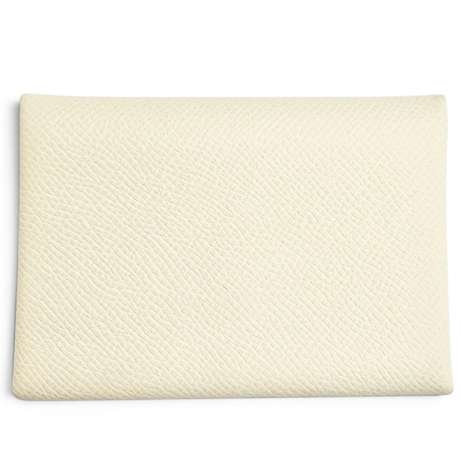 Hermes Calvi Duo Veau Epsom Cles Silver Compact Wallet Coin Case