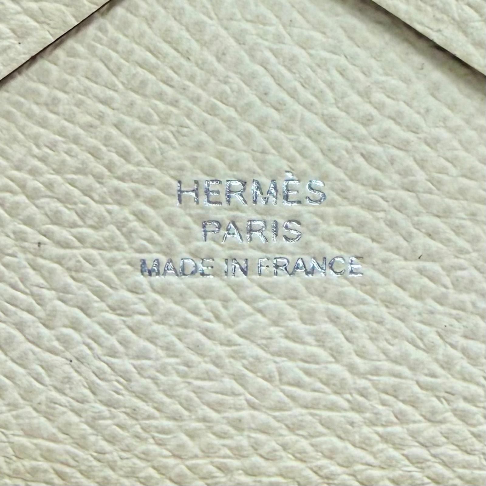 Hermes Calvi Duo Veau Epsom Cles Silver Compact Wallet Coin Case — view 9
