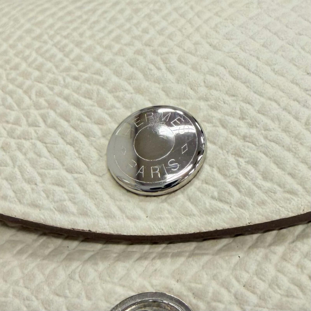 Hermes Calvi Duo Veau Epsom Cles Silver Compact Wallet Coin Case — view 8