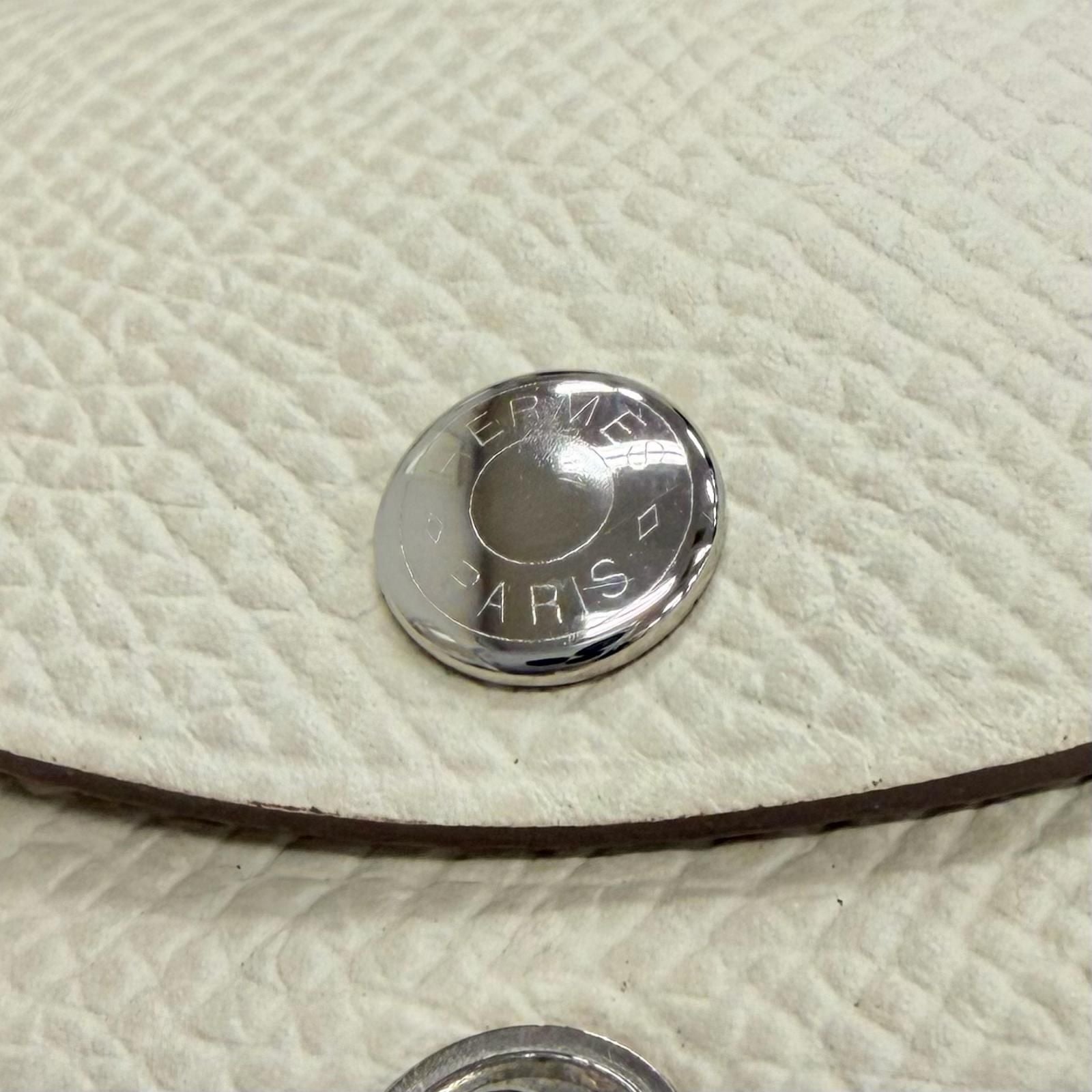 Hermes Calvi Duo Veau Epsom Cles Silver Compact Wallet Coin Case — view 8