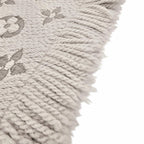 Louis Vuitton Echarpe Logo Mania Wool Silk Scarf with Fringe Gray — view 4