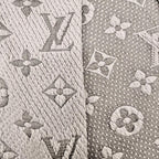 Louis Vuitton Echarpe Logo Mania Wool Silk Scarf with Fringe Gray — view 5