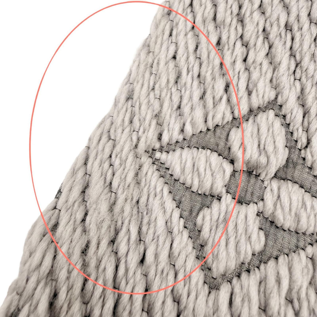 Louis Vuitton Echarpe Logo Mania Wool Silk Scarf with Fringe Gray — view 8