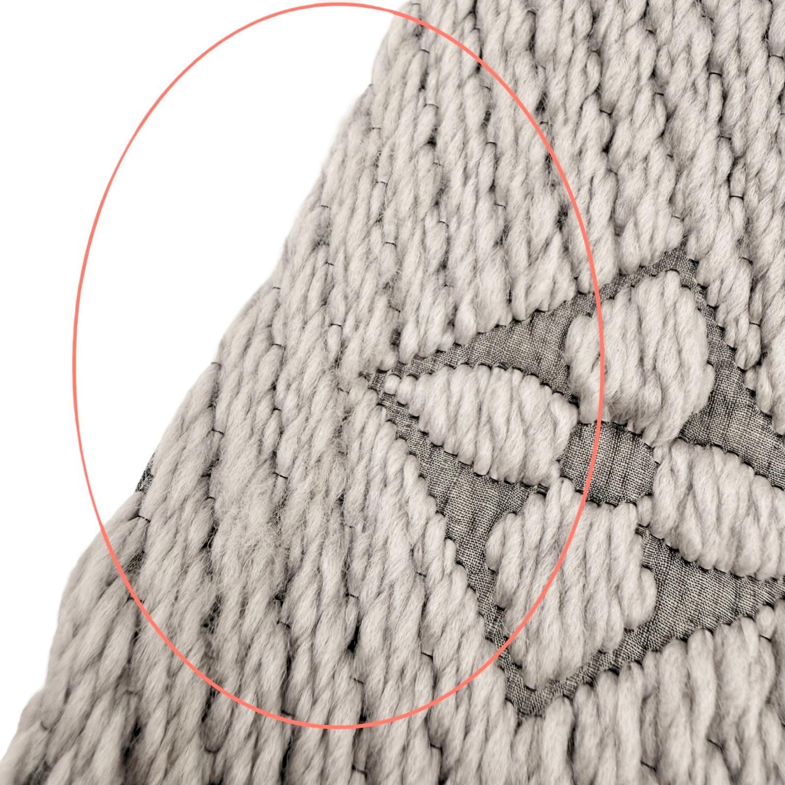 Louis Vuitton Echarpe Logo Mania Wool Silk Scarf with Fringe Gray — view 8