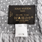Louis Vuitton Echarpe Logo Mania Wool Silk Scarf with Fringe Gray — view 6