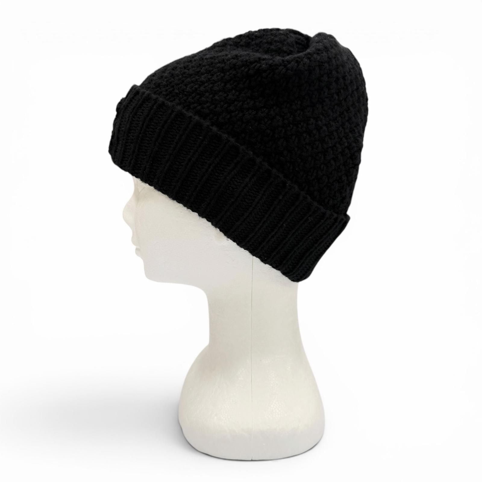 Chanel Cashmere CC Logo Hat Knit Cap Black — view 4