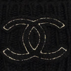 Chanel Cashmere CC Logo Hat Knit Cap Black — view 8