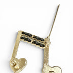 Chanel CC Logo Heart Musical Note Brooch Gold Multicolor Adult Recommended — view 4