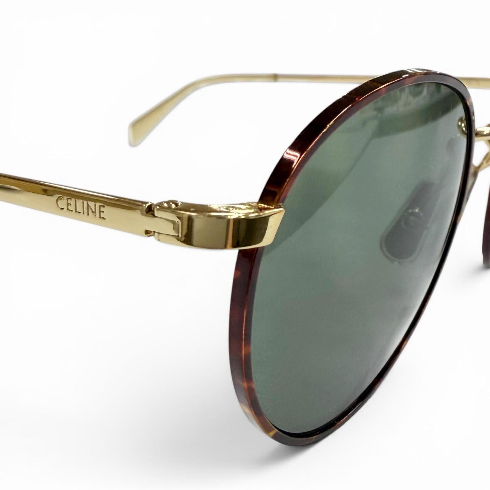 Celine Marble Pattern Boston Eyewear Sunglasses Brown Gold Green — view 7