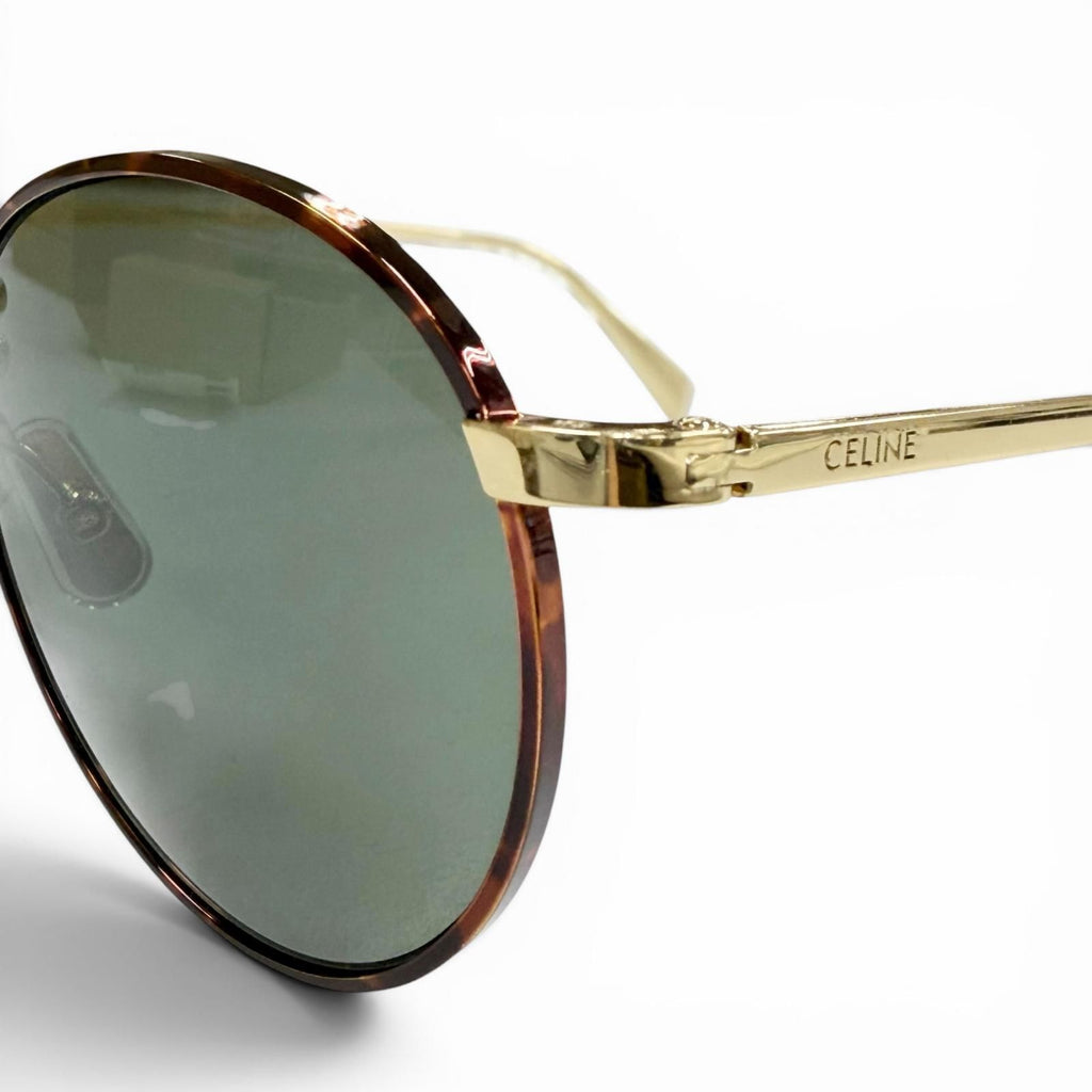 Celine Marble Pattern Boston Eyewear Sunglasses Brown Gold Green — view 6