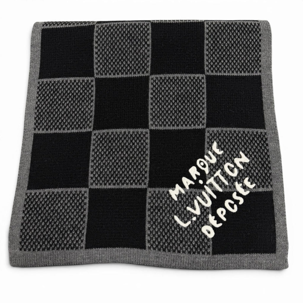 Louis Vuitton Scarf Damier Heritage Wool 100% Noir