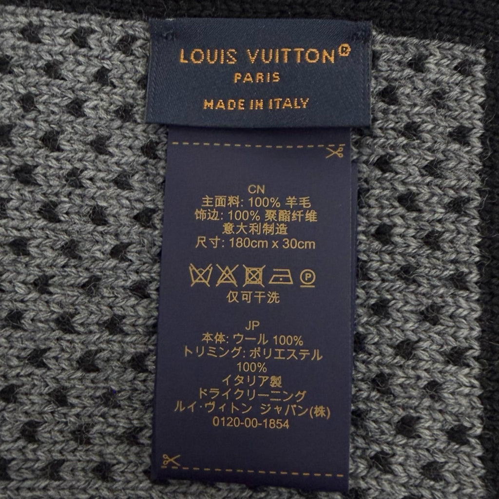 Louis Vuitton Scarf Damier Heritage Wool 100% Noir — view 7