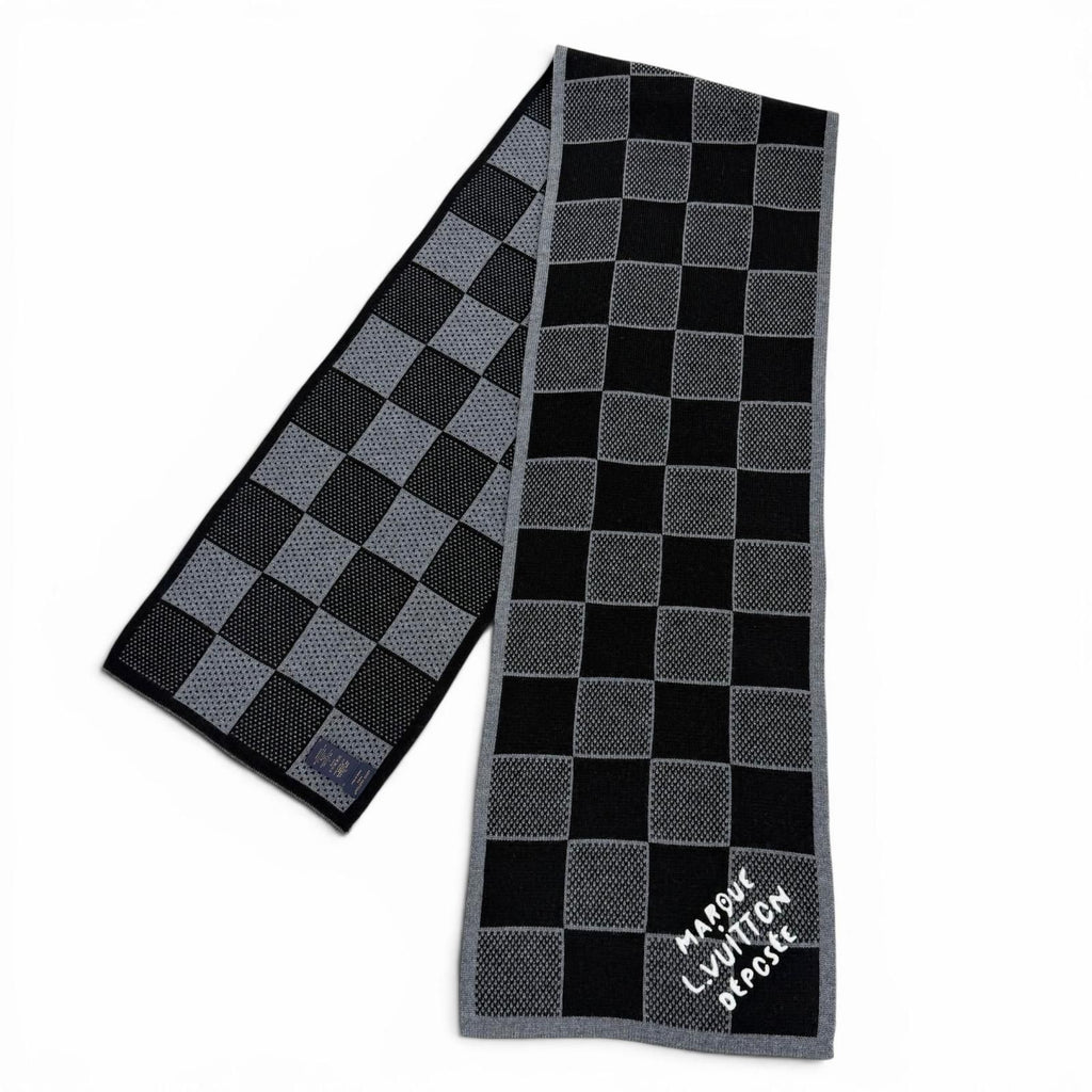 Louis Vuitton Scarf Damier Heritage Wool 100% Noir — view 4
