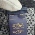 Louis Vuitton Scarf Damier Heritage Wool 100% Noir — view 8