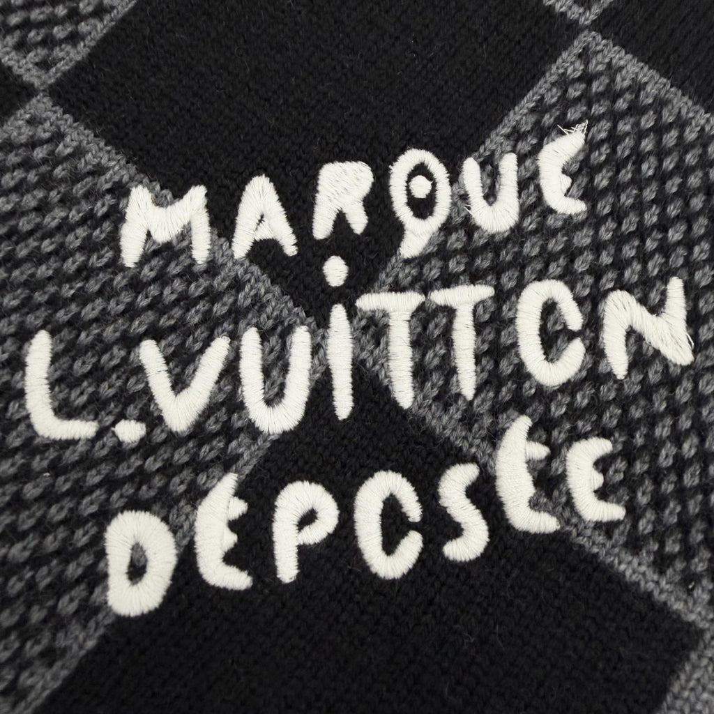 Louis Vuitton Scarf Damier Heritage Wool 100% Noir — view 5