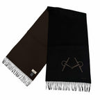 Hermes Cashmere Black Brown Ebony Leather Horsebit Logo Embroidery Reversible — view 4