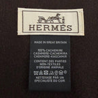 Hermes Cashmere Black Brown Ebony Leather Horsebit Logo Embroidery Reversible — view 8