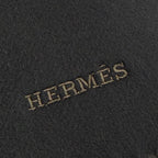 Hermes Cashmere Black Brown Ebony Leather Horsebit Logo Embroidery Reversible — view 5