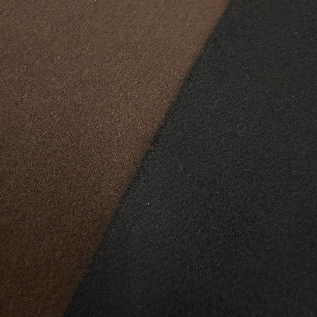 Hermes Cashmere Black Brown Ebony Leather Horsebit Logo Embroidery Reversible — view 7