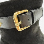 Louis Vuitton Silhouette Line Suede Leather Monogram Flower Heels LV Logo Short — view 9