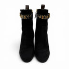 Louis Vuitton Silhouette Line Suede Leather Monogram Flower Heels LV Logo Short — view 6