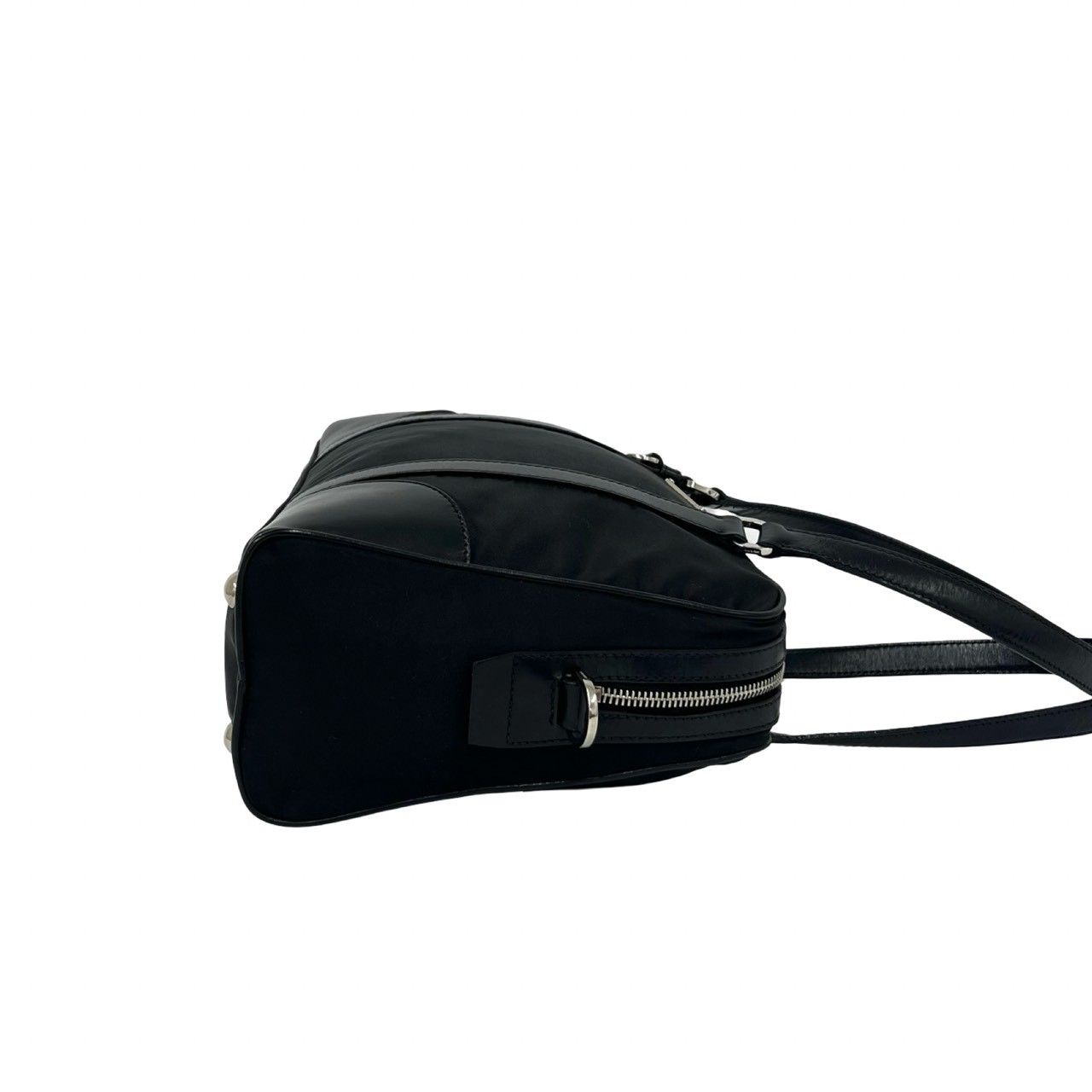 Prada Nylon Leather 2-Way Shoulder Bag Black — view 6