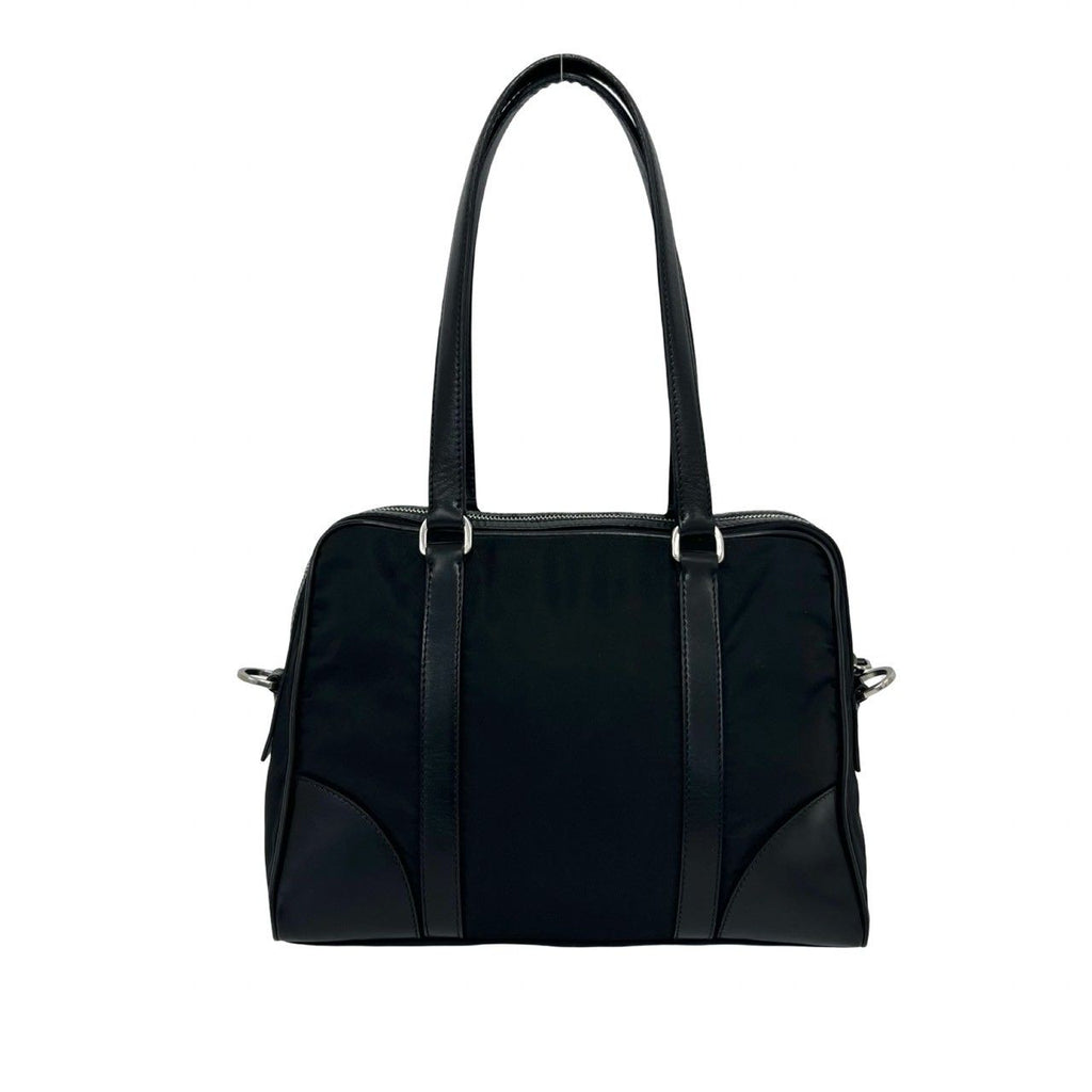 Prada Nylon Leather 2-Way Shoulder Bag Black — view 3