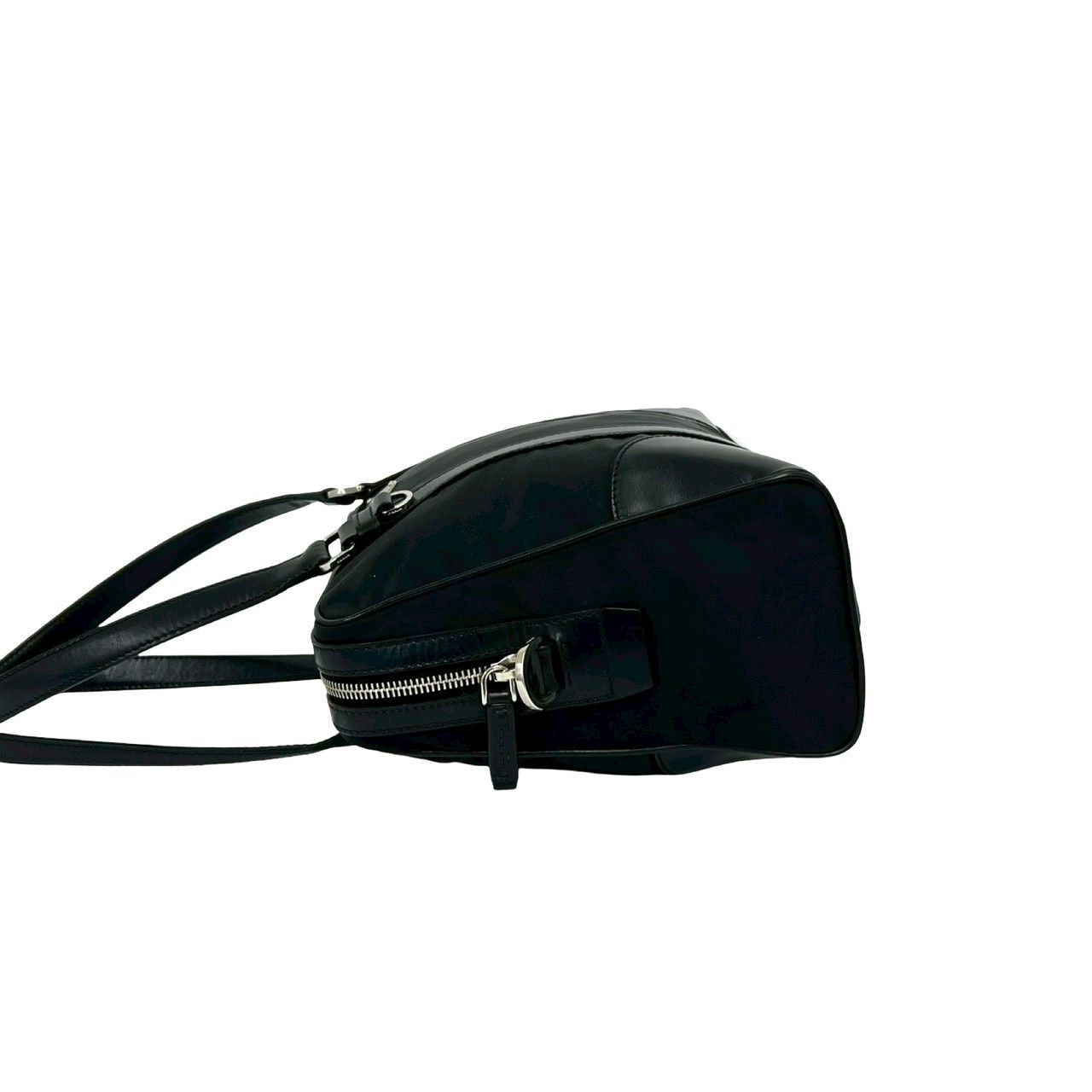 Prada Nylon Leather 2-Way Shoulder Bag Black — view 5