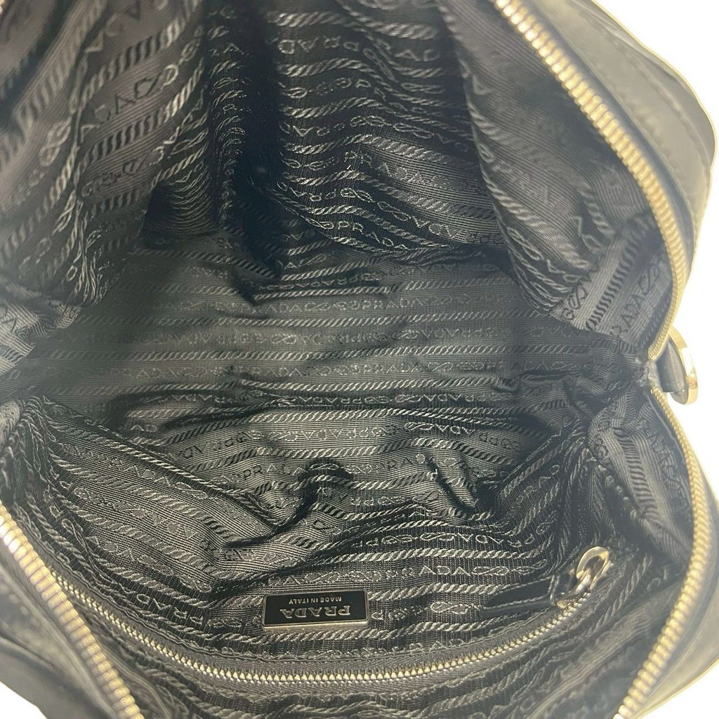 Prada Nylon Leather 2-Way Shoulder Bag Black — view 9