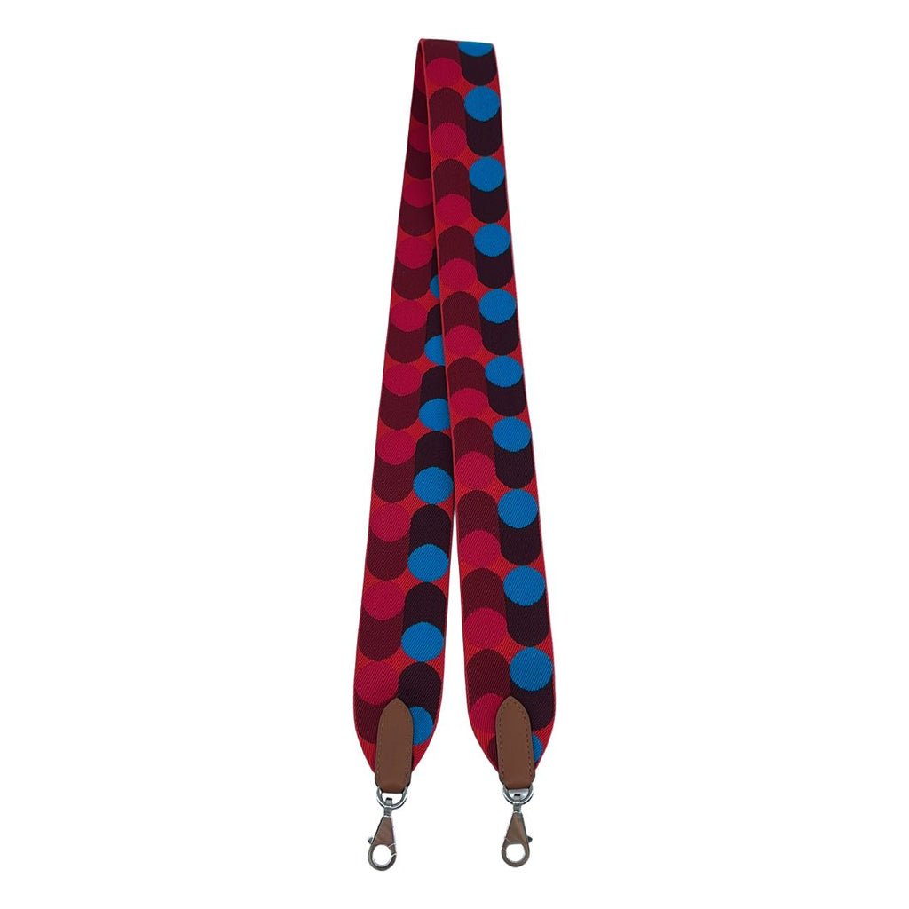 Hermes Bandouliere Sangles Flipper Ball Shoulder Strap Red Blue