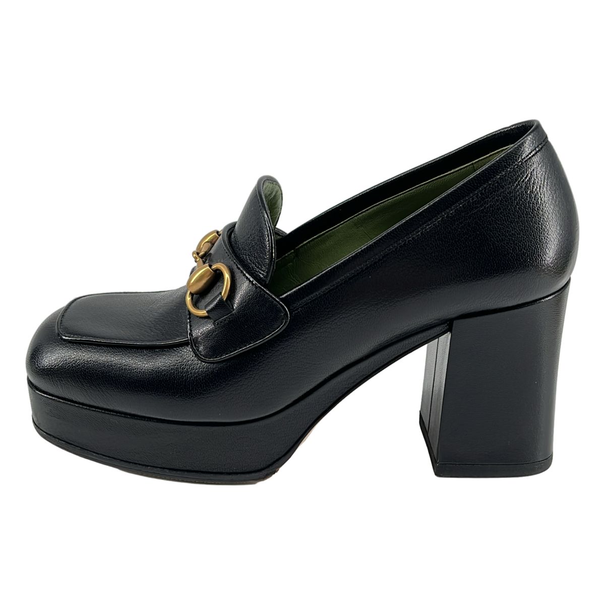 Gucci Horsebit Leather Plat Loafers 36.5 Black — view 2