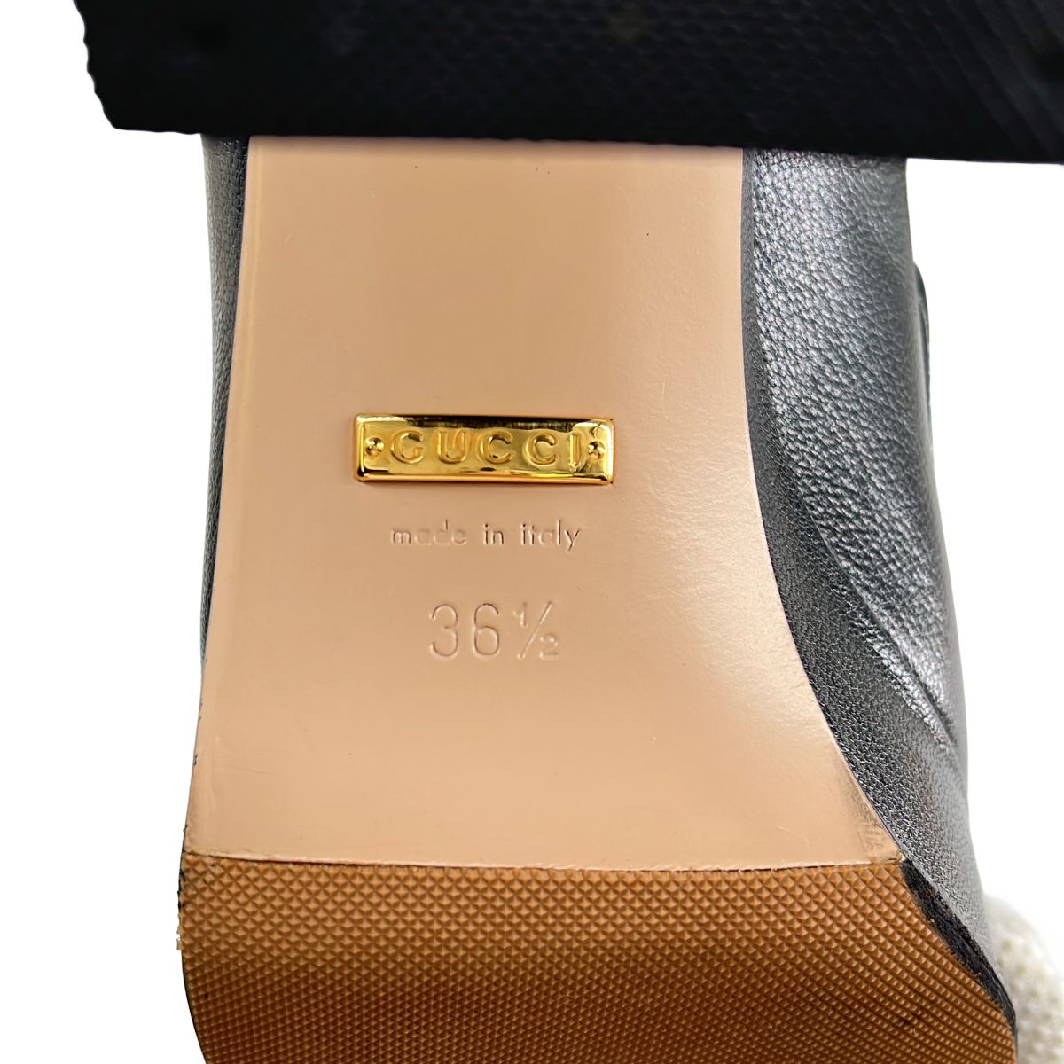 Gucci Horsebit Leather Plat Loafers 36.5 Black — view 6