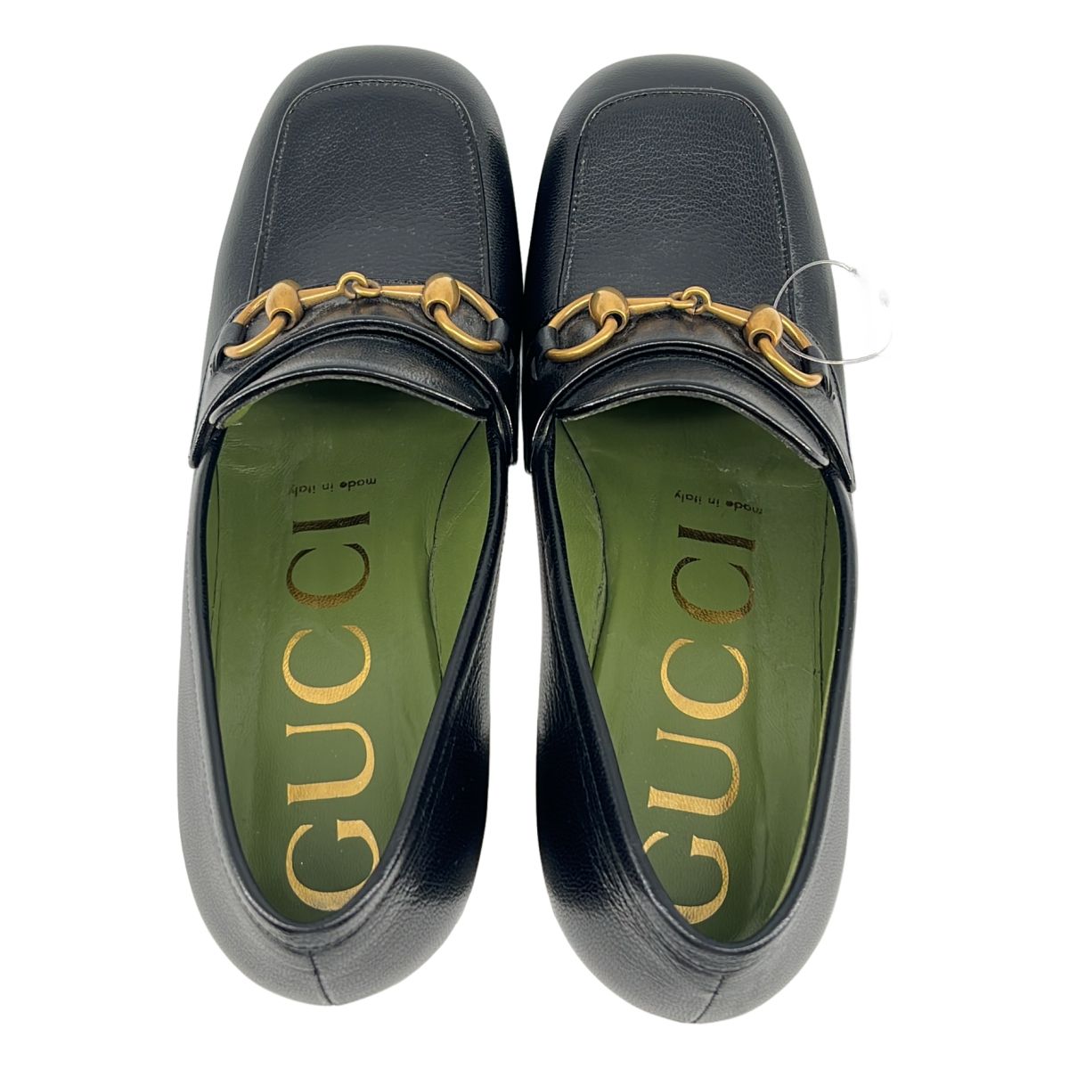 Gucci Horsebit Leather Plat Loafers 36.5 Black — view 4