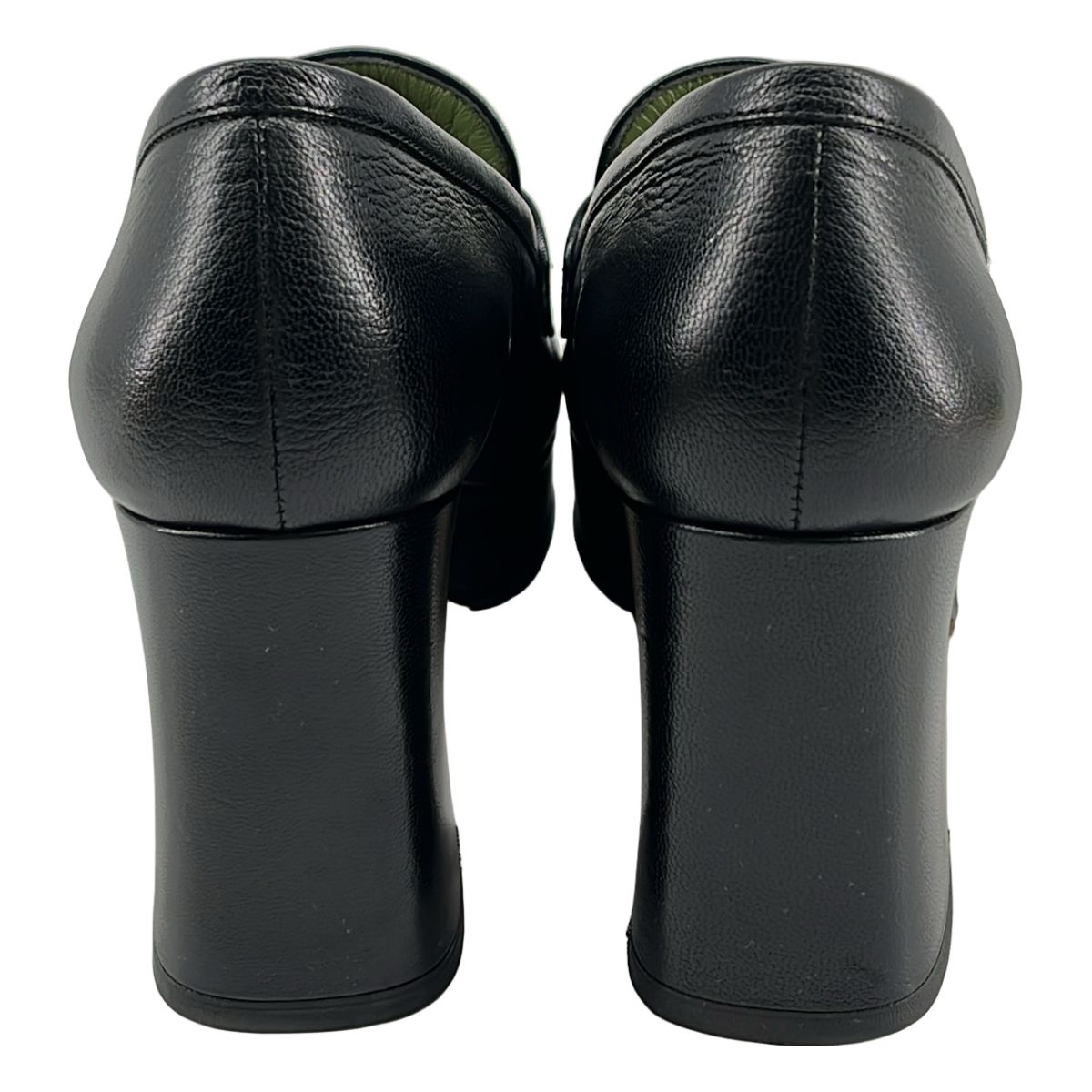 Gucci Horsebit Leather Plat Loafers 36.5 Black — view 3