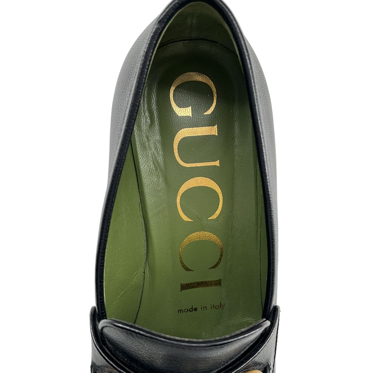 Gucci Horsebit Leather Plat Loafers 36.5 Black — view 7