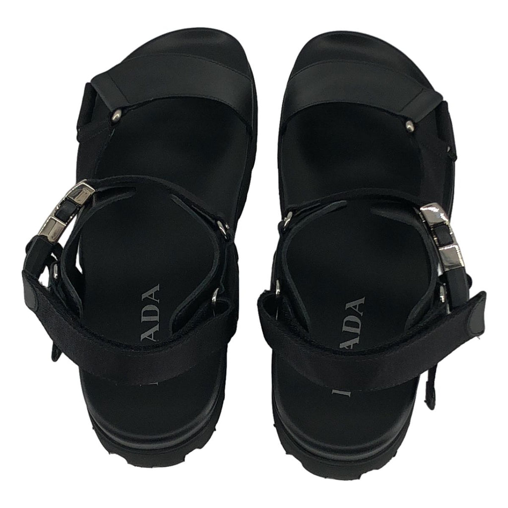 Prada Nylon Strap Sandals 9 Black — view 4
