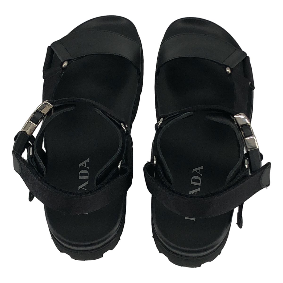 Prada Nylon Strap Sandals 9 Black — view 4