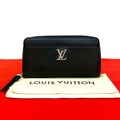 Louis Vuitton Lockme Zippy Wallet Leather Zip Around Noir Handbag