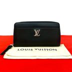 Louis Vuitton Lockme Zippy Wallet Leather Zip Around Noir Handbag