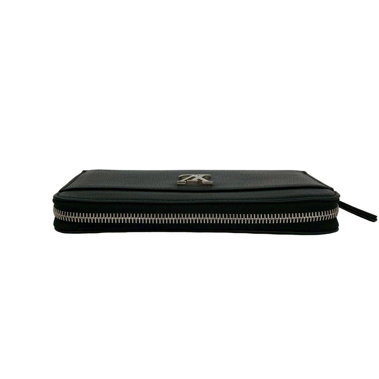 Louis Vuitton Lockme Zippy Wallet Leather Zip Around Noir Handbag — view 3