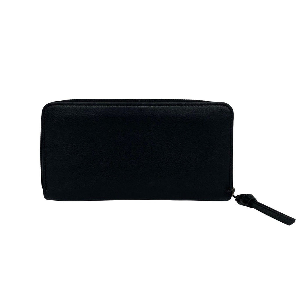 Louis Vuitton Lockme Zippy Wallet Leather Zip Around Noir Handbag — view 2