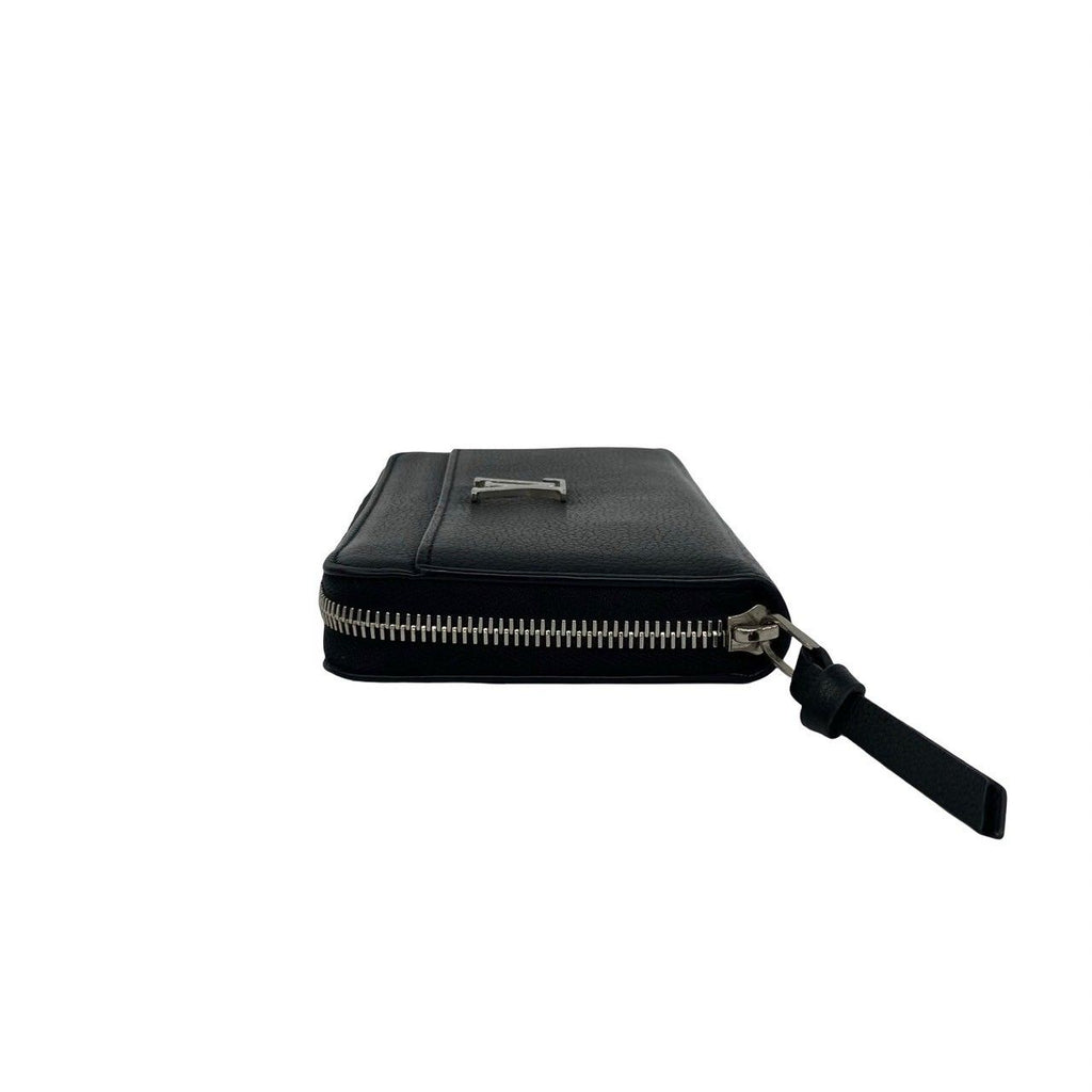 Louis Vuitton Lockme Zippy Wallet Leather Zip Around Noir Handbag — view 4