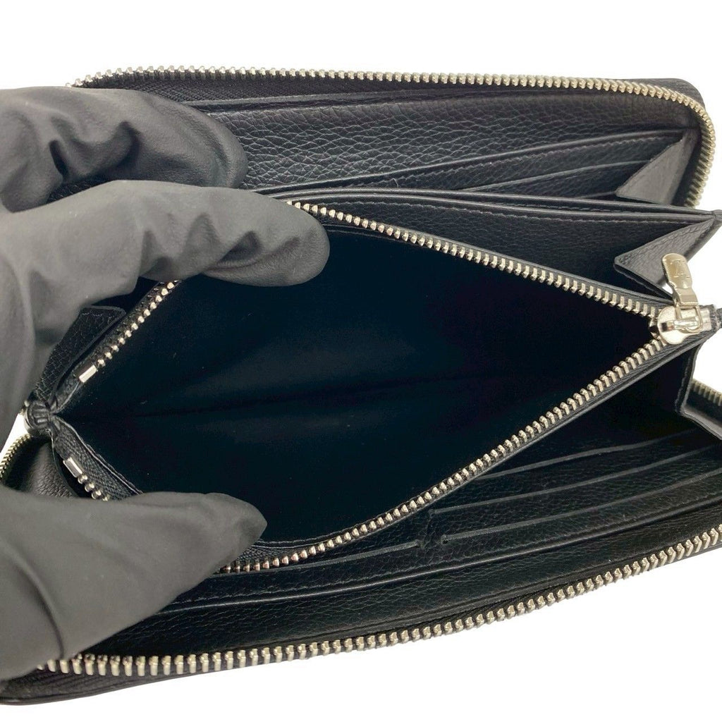 Louis Vuitton Lockme Zippy Wallet Leather Zip Around Noir Handbag — view 9