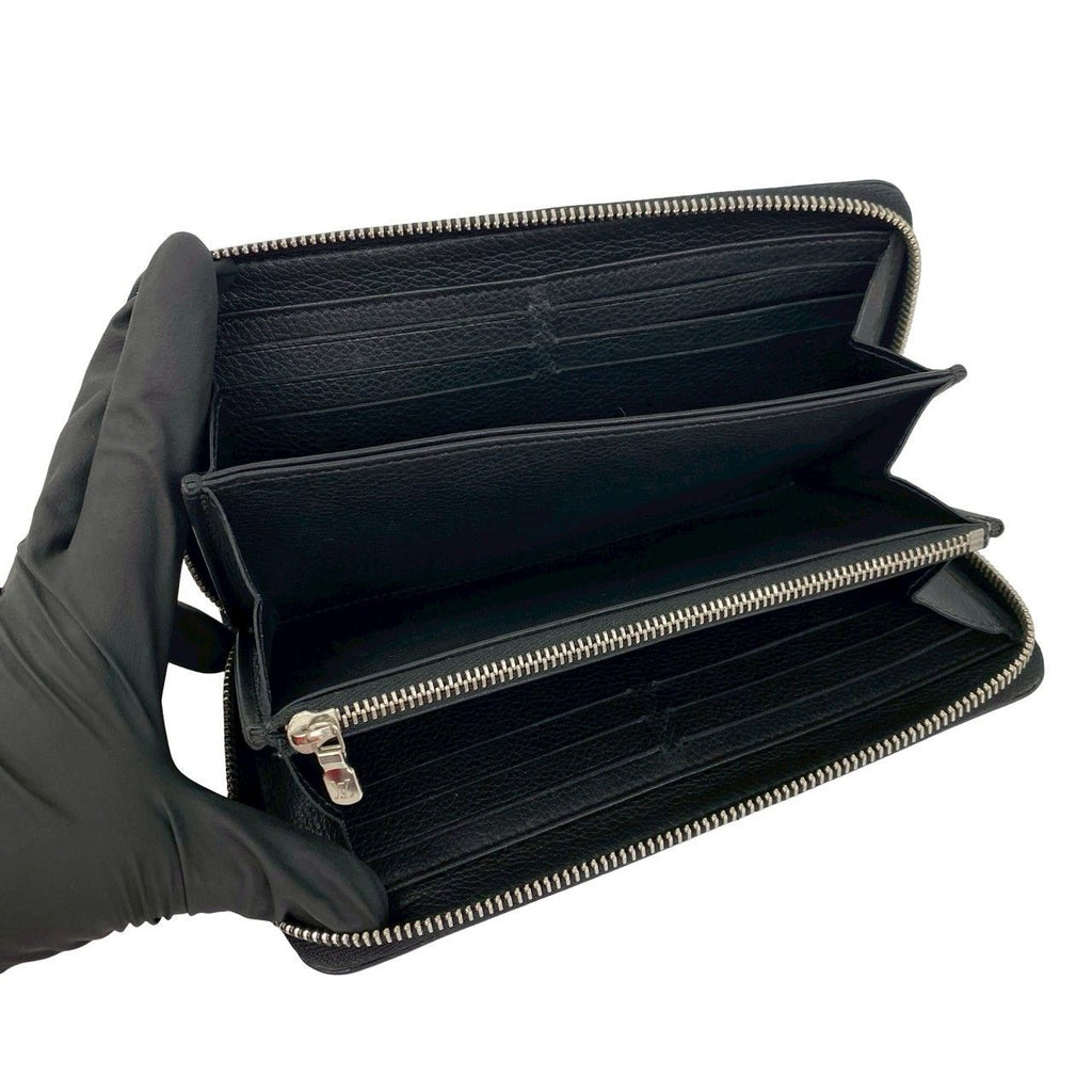 Louis Vuitton Lockme Zippy Wallet Leather Zip Around Noir Handbag — view 7
