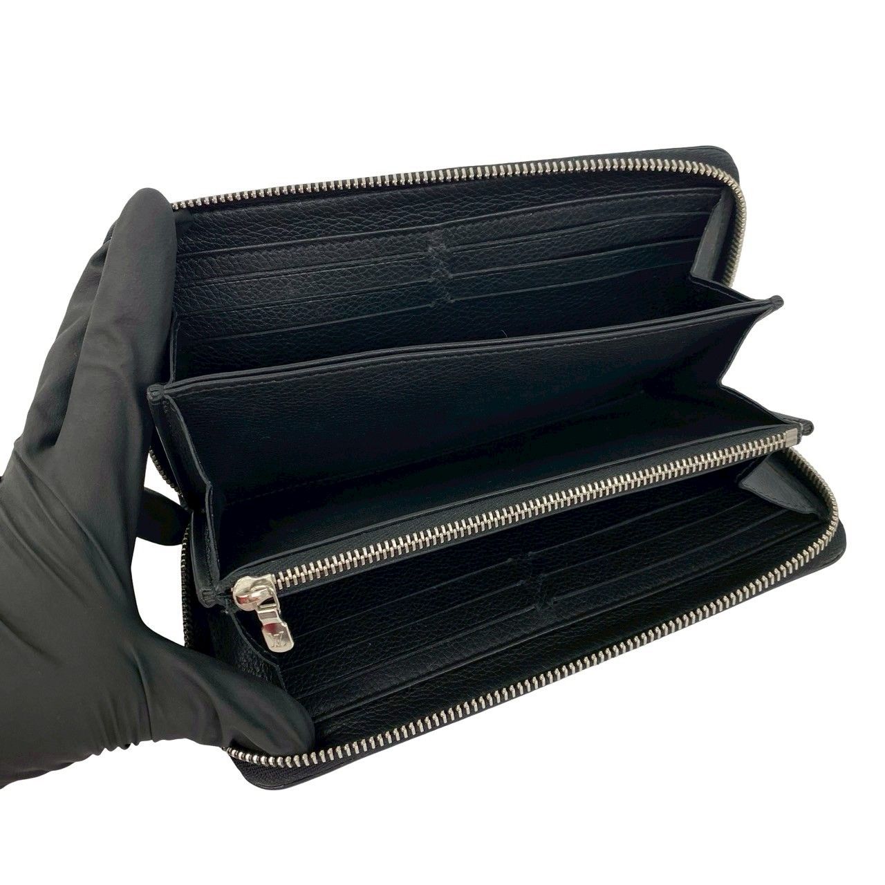 Louis Vuitton Lockme Zippy Wallet Leather Zip Around Noir Handbag — view 7