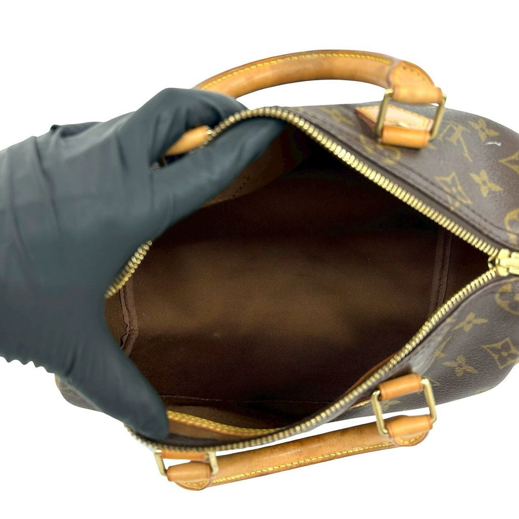 Louis Vuitton Vintage Speedy 25 Monogram Leather Boston Bag Brown — view 9