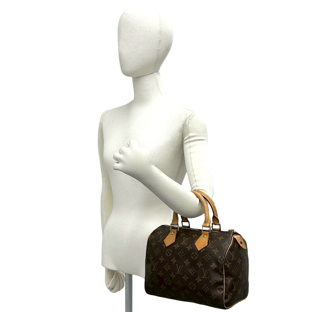 Louis Vuitton Vintage Speedy 25 Monogram Leather Boston Bag Brown — view 2