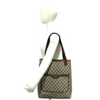 Gucci Vintage Sherry Line GG Logo Leather Tote Brown — view 2