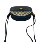 Gucci Vintage GG Logo Pattern Leather Shoulder Bag Pochette Crossbody Navy — view 4