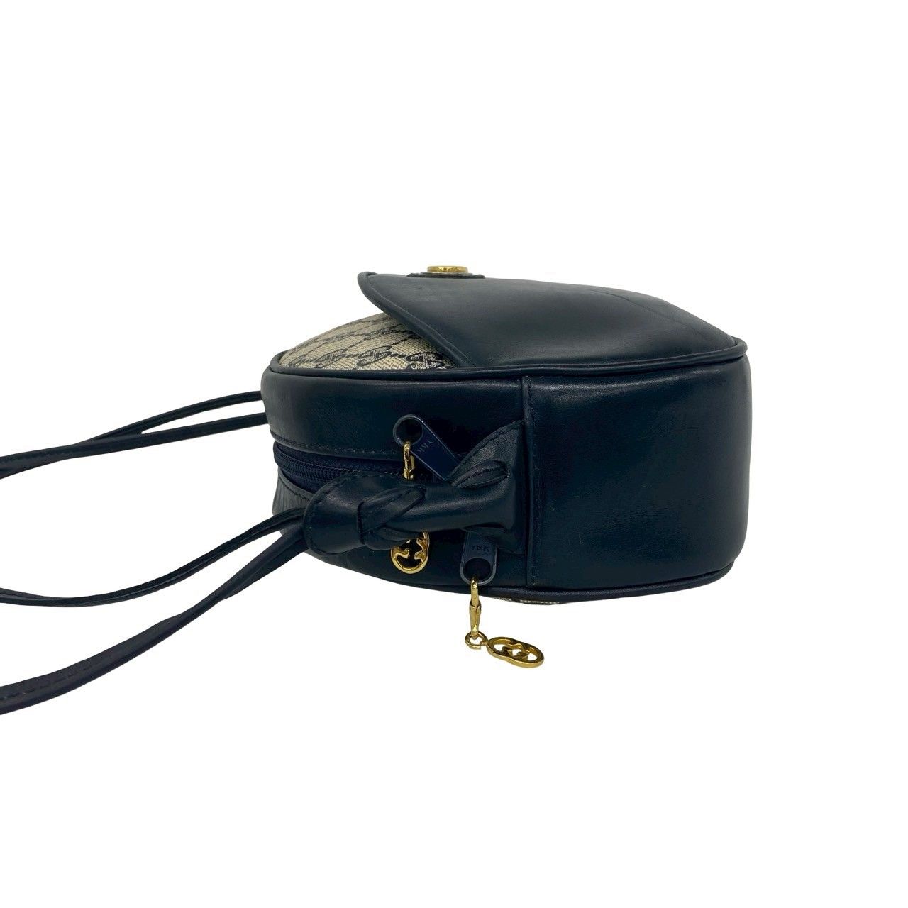 Gucci Vintage GG Logo Pattern Leather Shoulder Bag Pochette Crossbody Navy — view 5